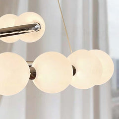 Pearl Round/Linear Chandelier Pendant Light LED, Chrome