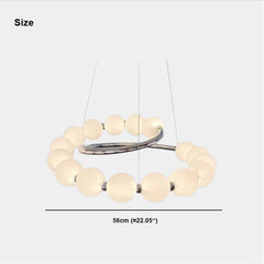 Pearl Round/Linear Chandelier Pendant Light LED, Chrome