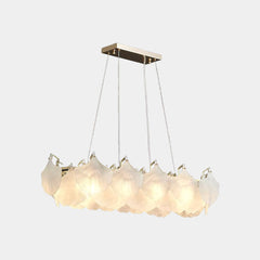 Pendant Chandelier Frosted Glass Ginkgo Leaves