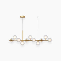 Pendant Chandelier Glass Globe Bubble 11 Light Clear Gold