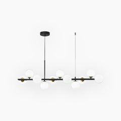 Pendant Chandelier Glass Globe Bubble 11 Light White Black