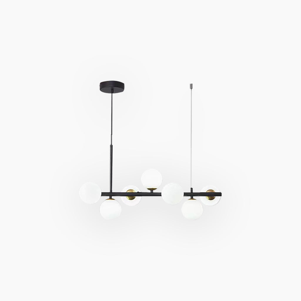 Pendant Chandelier Glass Globe Bubble 7 Light White Black
