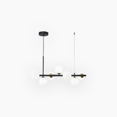 Pendant Chandelier Glass Globe Bubble 7 Light White Black
