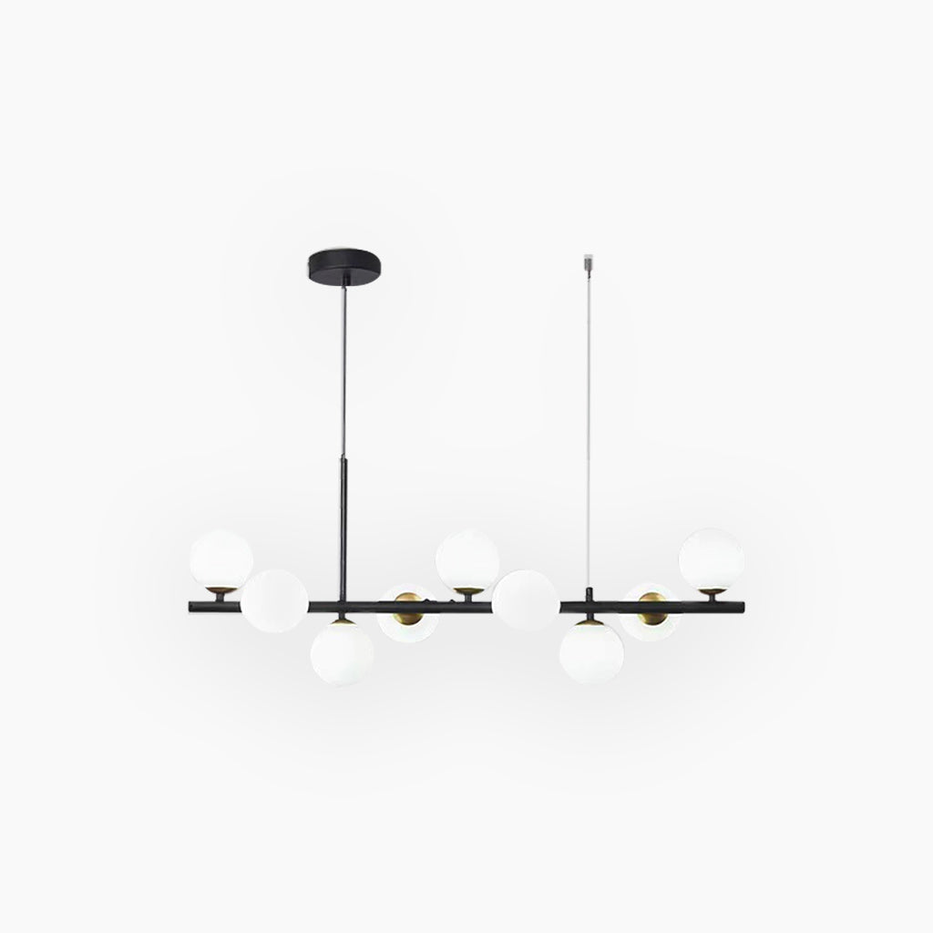 Pendant Chandelier Glass Globe Bubble 9 Light White Black