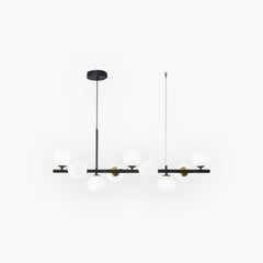 Pendant Chandelier Glass Globe Bubble 9 Light White Black