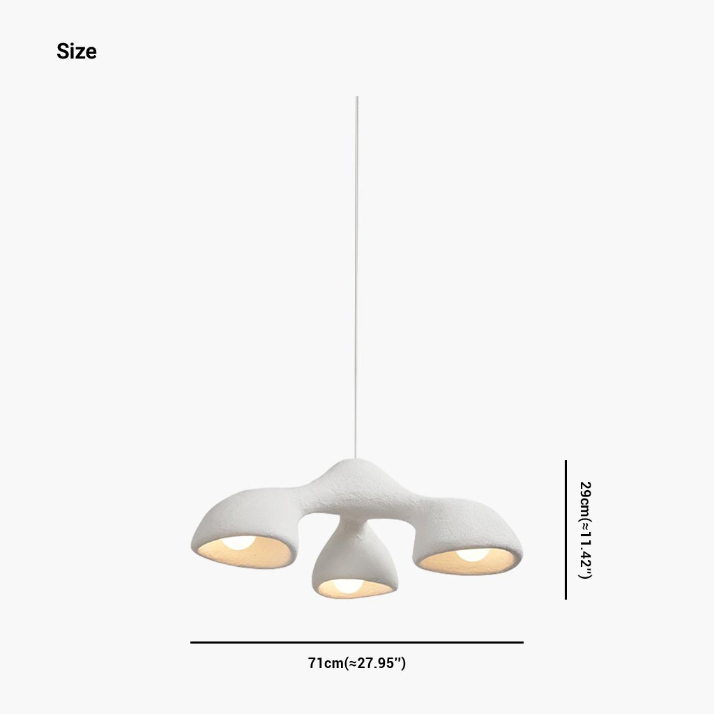 Pendant Chandelier Irregular Grey 3 Heads Size