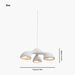 Pendant Chandelier Irregular Grey 3 Heads Size