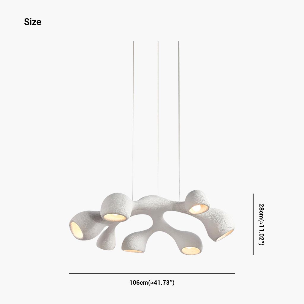 Pendant Chandelier Irregular Grey 7 Heads Size