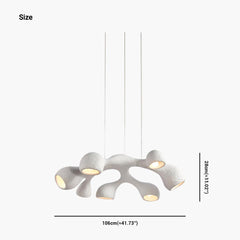 Pendant Chandelier Irregular Grey 7 Heads Size