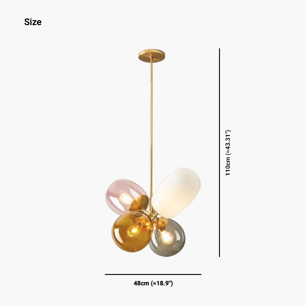 Pendant Chandelier Light Nordic Creative Colorful Balloon Glass Size