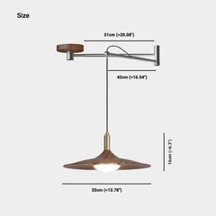 Pendant Light Adjustable Swing Arm Flying Saucer LED Size