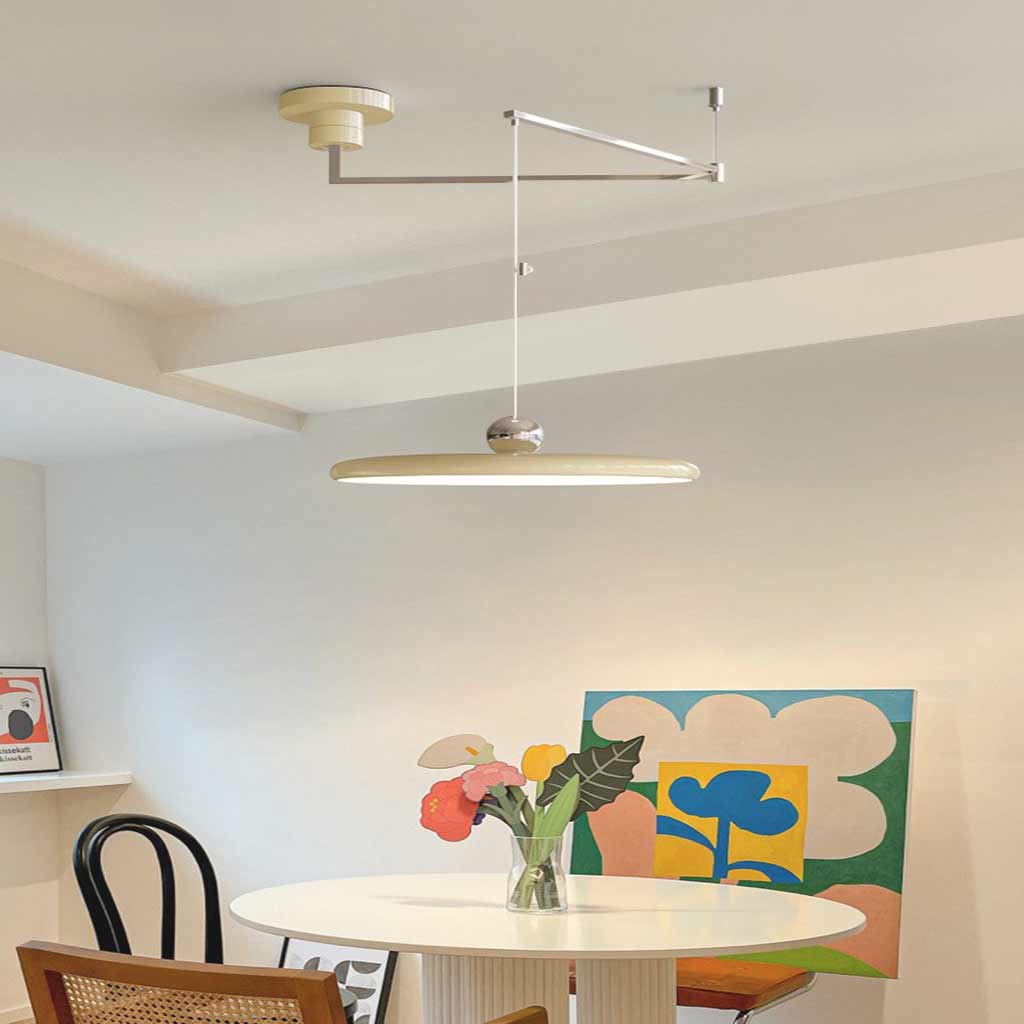 Pendant Light Adjustable Swing Arm Ufo Dimmable 5 Colors Chrome Dia50cm H10cm Dia19.69 H3.94 60W