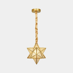 PendantLight Art Deco Brass Crystal Star Multi Color