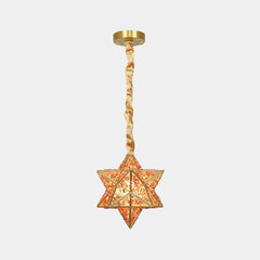 Pendant Light Art Deco Brass Star Multi Color