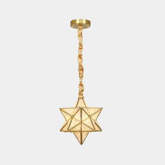 Pendant Light Art Deco Crystal Star Multi Color