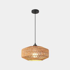 Pendant Light Boho Hemp Rope Round Cage