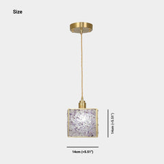 Pendant Light Brass Crystal Square Cube Size