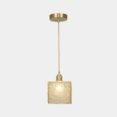 Pendant Light Brass Crystal Square Cube