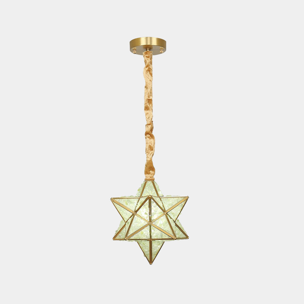 Pendant Light Brass Crystal Star