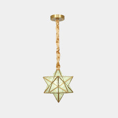 Pendant Light Brass Crystal Star