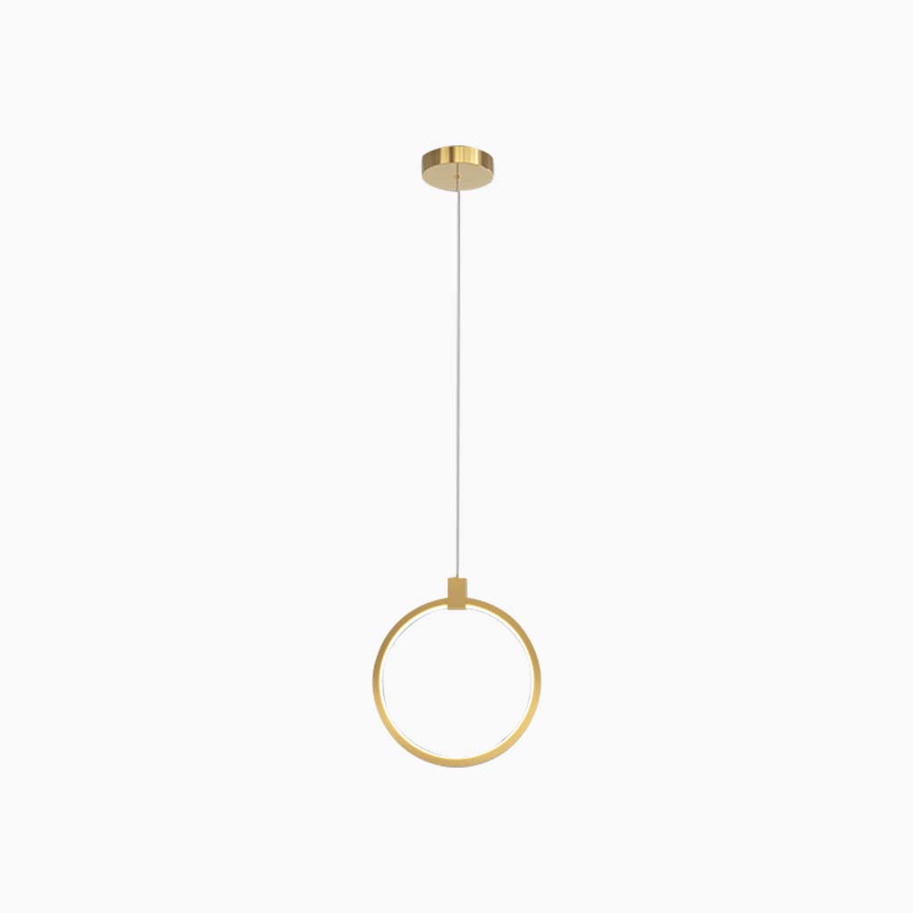 Pendant Light Brass Gold LED One Ring