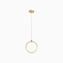 Pendant Light Brass Gold LED One Ring