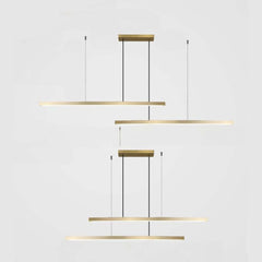 Pendant Light Brass Linear-Dimmable Gold Double 