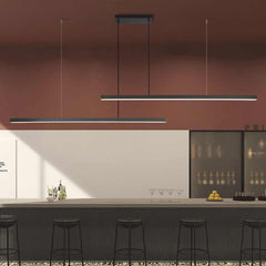 Pendant Light Brass Linear Dimmable LED Black Dining Table