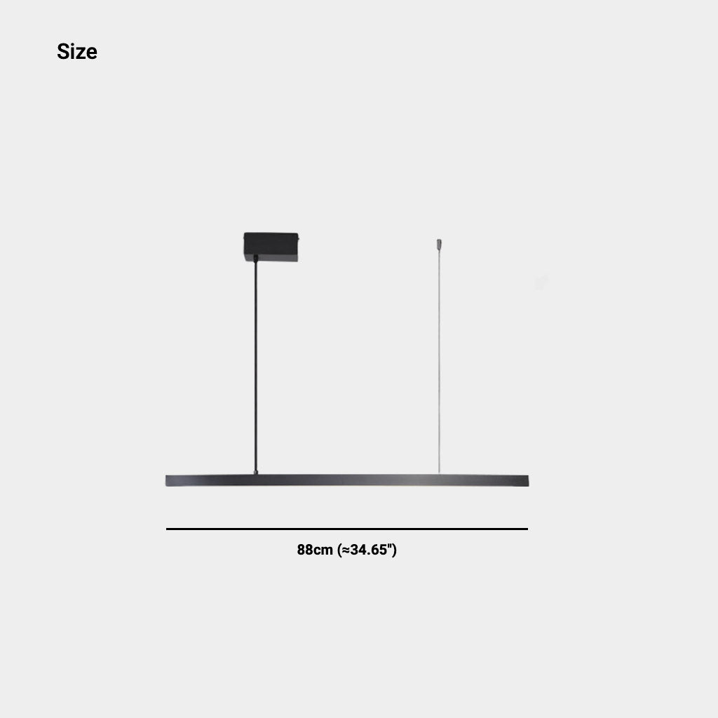 Pendant Light Brass Linear Dimmable LED Black Size