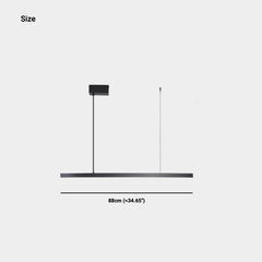 Pendant Light Brass Linear Dimmable LED Black Size