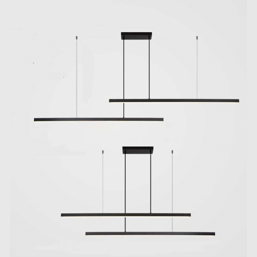 Pendant Light Brass Linear Dimmable LED Double