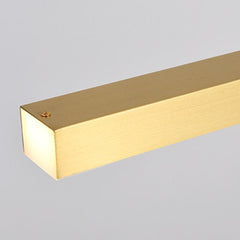 Pendant Light Brass Linear Dimmable LED Gold Detail