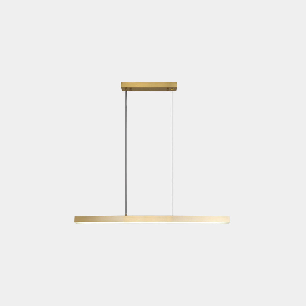 Pendant Light Brass Linear Dimmable LED Gold Long Canopy