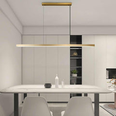 Pendant Light Brass Linear Dimmable LED Room