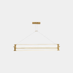 Pendant Light Brass Long Bar Linear LED Gold