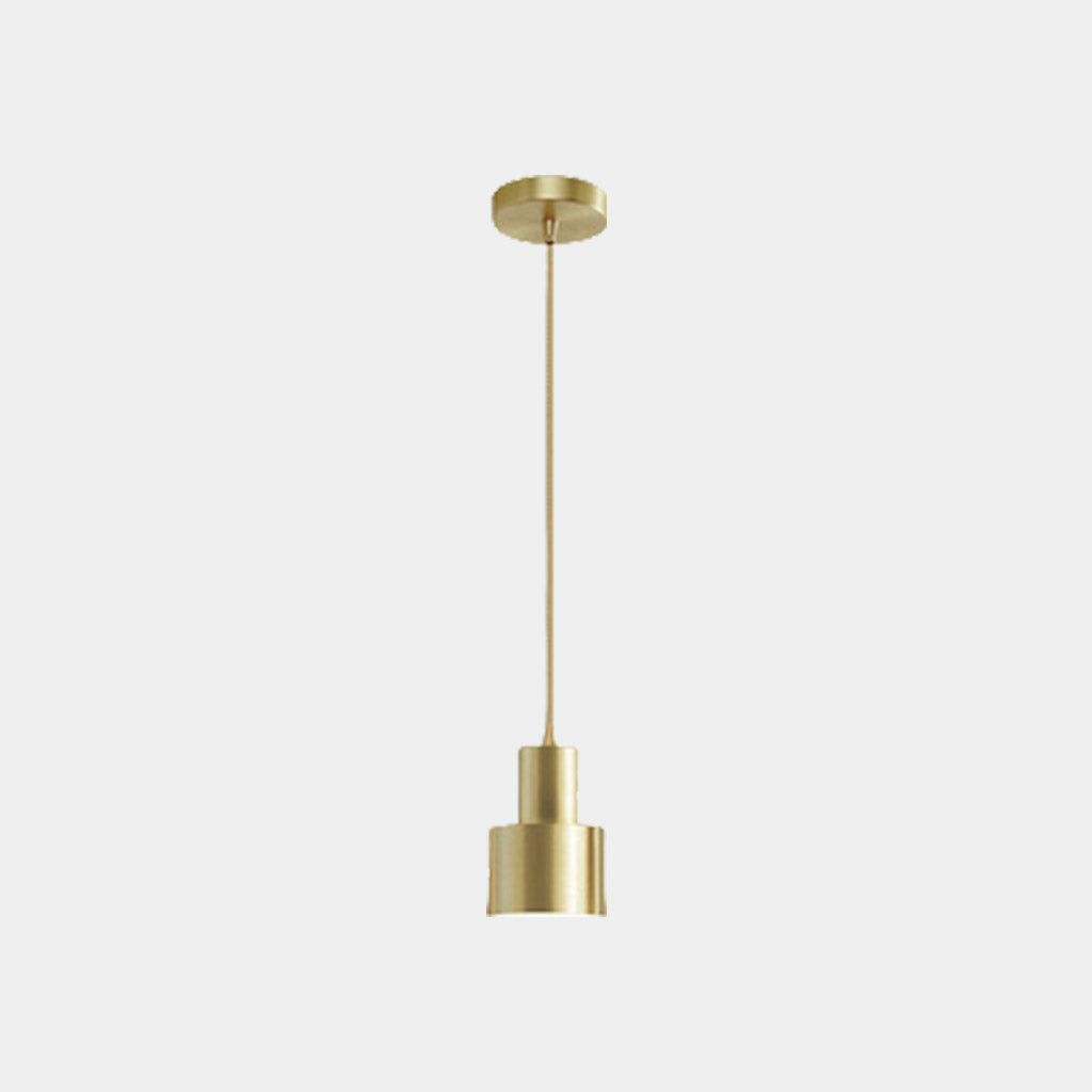 Pendant Light Minimalist Brushed Brass Single Head, Gold