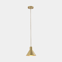 Pendant Light Minimalist Brushed Brass Single Head, Gold