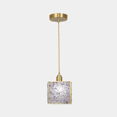 Pendant Light Colorful Brass Crystal Square Cube