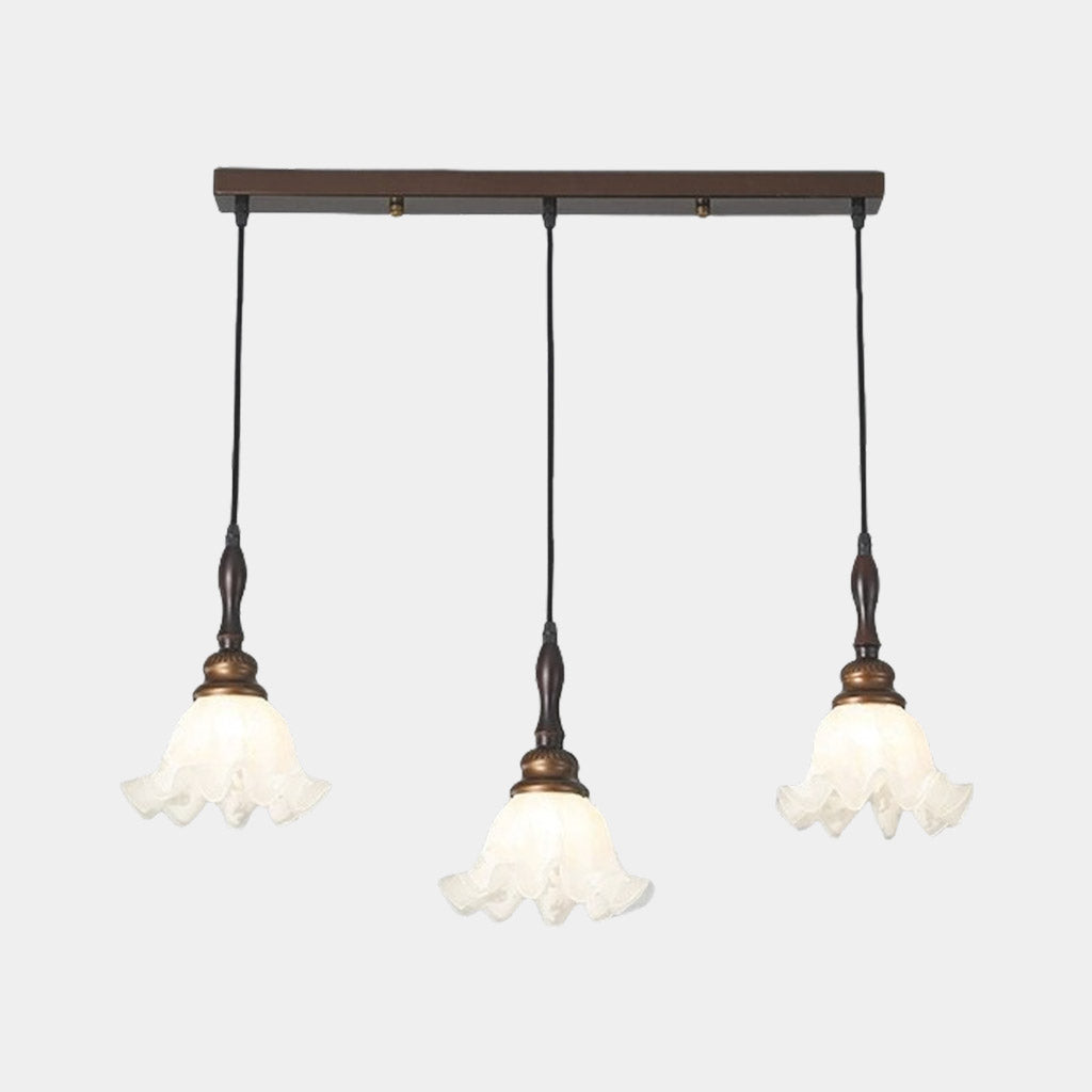 Pendant Light Contemporary Bronze Glass Flower