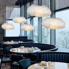 Luce a ciondolo di nuvola di cotone bianco 