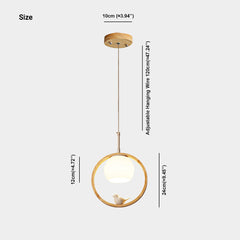 Pendant Light Creative Ring Bird Size