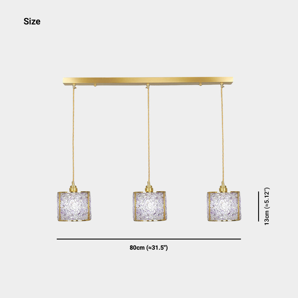 Pendant Light Crystal 3 Light Cylinder Size