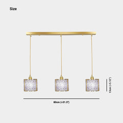 Pendant Light Crystal 3 Light Cylinder Size