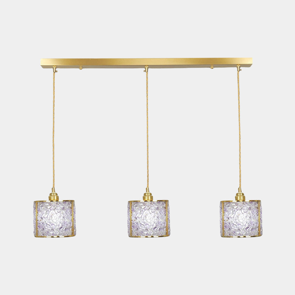 Pendant Light Crystal 3 Light Cylinder
