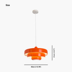 Pendant Light Danish 3 Tiered Orange Size