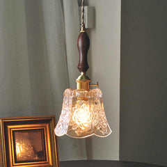 Pendant Light Decorative Carved Glass Floral Room