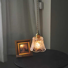 Pendant Light Decorative Carved Glass Floral Table