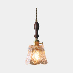Pendant Light Decorative Carved Glass Floral