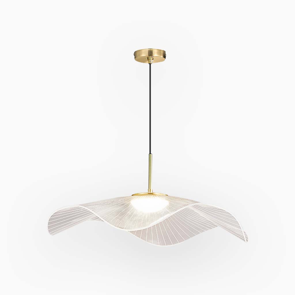 Pendant Light Elegant Lotus Leaf Straw Hat Strip