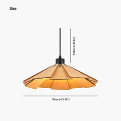 Retro Japanese Style Wood Pendant Light Fixture B Size